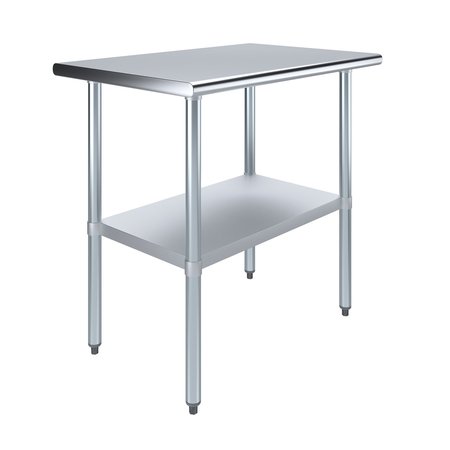AMGOOD Stainless Steel Metal Table with Undershelf, 36 Long X 24 Deep AMG WT-2436